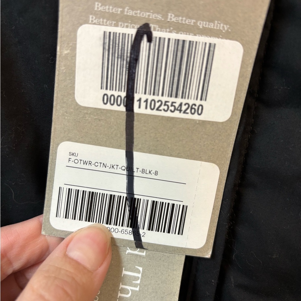 Everlane The Cotton Quilted Jacket‎ Black Button Front Women Chore Coat Thermal - Picture 7 of 8
